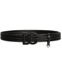 Dolce & Gabbana - Dg-Plaque Woven Belt - Lyst
