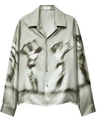Versace - Zijden Twill Overhemd Met Print - Lyst