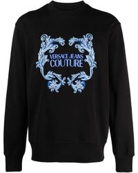 Versace - Embroidered-motif Cotton Sweatshirt - Lyst