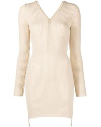 Courreges - Ribbed-Knit Zip-Up Dress - Lyst