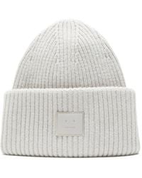 Acne Studios - Ribbed Face-Patch Beanie Hat - Lyst