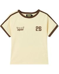 Mini Cream - Contrast-Trim Raglan-Sleeve T-Shirt - Lyst