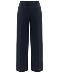 Theory - Pantalones de vestir de satén con cinturilla elástica - Lyst