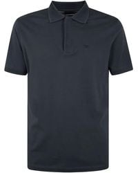 Emporio Armani - Logo-Embroidered Cotton Polo Shirt - Lyst