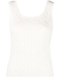 Ralph Lauren - Cable-Knit Scoop-Neck Top - Lyst