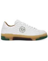 Philipp Plein - Baskets En Peau De Python À Logo - Lyst