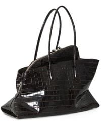 The Attico - Medium La Passeggiata Crocodile-Effect Leather Tote Bag - Lyst