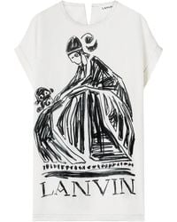 Lanvin - Mother And Daughter Printed T-Shirt - Lyst