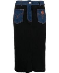 Moschino - High-Waist Ribbed Pencil Skirt - Lyst