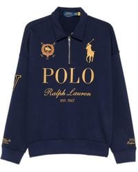Polo Ralph Lauren - Logo-Embroidered Quarter-Zip Sweater - Lyst