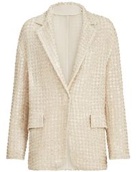 Brunello Cucinelli - Net-Embroidery Silk Blazer - Lyst
