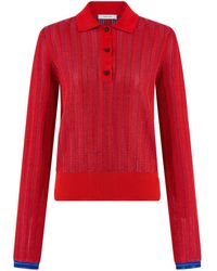 Ferragamo - Knitted Jacquard Polo Shirt - Lyst