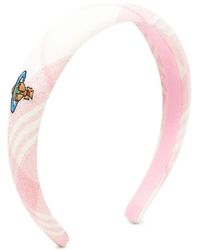 Vivienne Westwood - Serre-Tête À Carreaux Et Motif Orb Brodé - Lyst