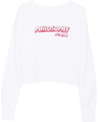 Philosophy Di Lorenzo Serafini - Logo-Print Cropped Cotton Sweatshirt - Lyst