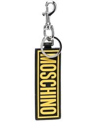 Moschino - Embossed-Logo Leather Keyring - Lyst