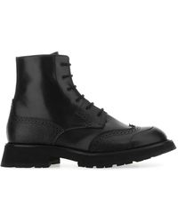 McQueen - Leather Punk Worker Ankle Boots - Lyst