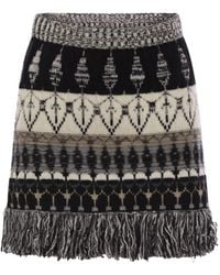 Vanisé - Striped Jacquard Knitted Skirt - Lyst