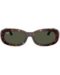 Ray-Ban - Tortoiseshell-Effect Oval-Frame Sunglasses - Lyst