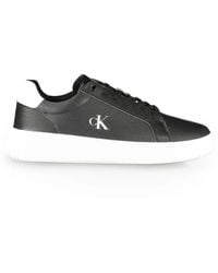 Calvin Klein - Chunky Cupsole Logo-Print Pebbled Sneakers - Lyst