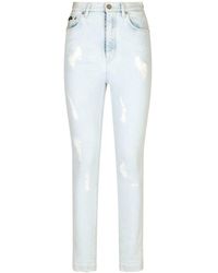 Dolce & Gabbana - Grace Gerafelde Skinny Jeans - Lyst