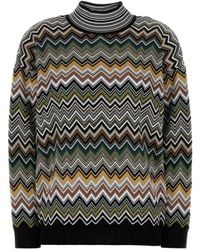 Missoni - Zigzag-Pattern High-Neck Sweater - Lyst