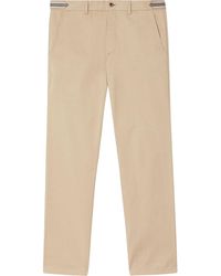 Burberry - Stripe-detail Cotton Chino Trousers - Lyst
