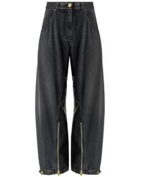 Pinko - Balloon-Fit Jeans With Coated Canvas Inserts - Lyst