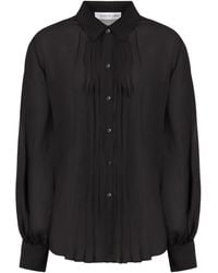 Raquel Diniz - Pleated-Front Silk Shirt - Lyst
