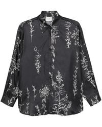 Alysi - Floral-Print Silk Shirt - Lyst