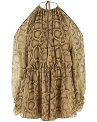 ANDAMANE - Python-Printed Tie Playsuit - Lyst