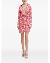 Morgan - Paisley-Print Wrap Mini Dress - Lyst
