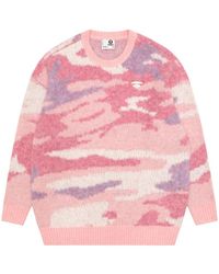 A Bathing Ape - Jersey Bordado Con Motivo Militar - Lyst