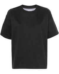 Bottega Veneta - Logo-embroidered Double-layered T-shirt - Lyst