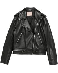 Twinset - Zip-Up Leather Jacket - Lyst