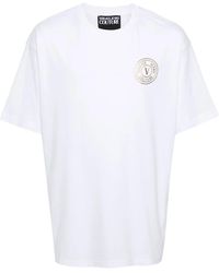 Versace Jeans Couture - V-Emblem Cotton T-Shirt - Lyst