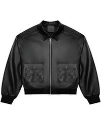 PLACE OF ELMS - Monolink-Debossed Leather Jacket - Lyst