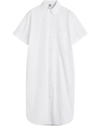 TOTEME - Short-Sleeve Button-Front Shirt Dress - Lyst