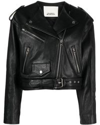 Isabel Marant - Cropped Leather Jacket - Lyst