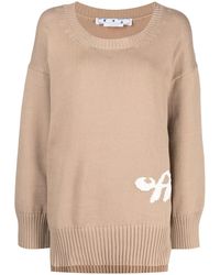 Off-White c/o Virgil Abloh - Pull Nervuré À Logo En Intarsia - Lyst