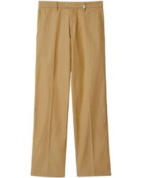 Burberry - Pantalon en coton à coupe droite - Lyst