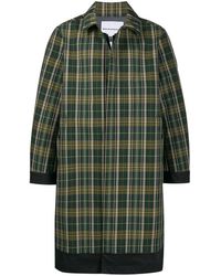 White Mountaineering Pertex Shiled Check Pattern Coat - Green