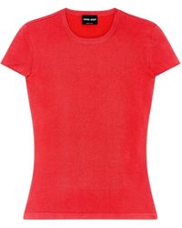 Giorgio Armani - Fine-Knit Short-Sleeve Top - Lyst
