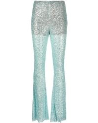 Self-Portrait - Sequin-Embellished Mesh Trousers - Lyst