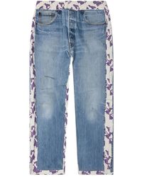 Needles - Floral-Panel Denim Trousers - Lyst