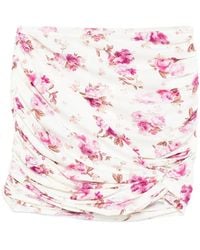 Magda Butrym - Floral Ruched Mini Swin Skirt - Lyst
