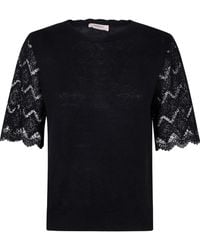 Twinset - Blouse Met Kanten Mouwen - Lyst