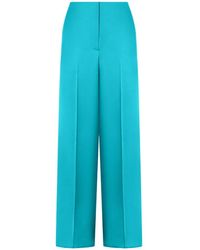 Pinko - Wide-Leg Satin Trousers - Lyst
