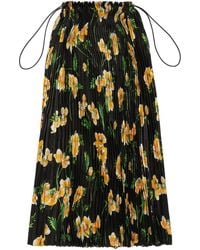Balenciaga - Floral-print Pleated Skirt - Lyst