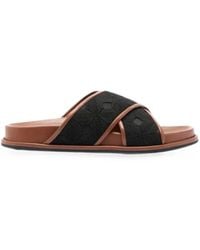 Max Mara - Monogram-Pattern Crossover-Strap Sandals - Lyst