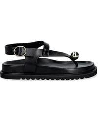 Souliers Martinez - Sandales Plates Spiaggia En Cuir À Ornement Sphérique - Lyst